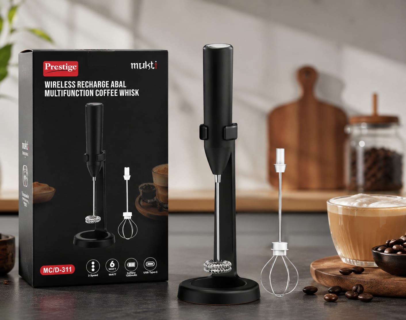 Wireless Multifunction Coffee Whisk