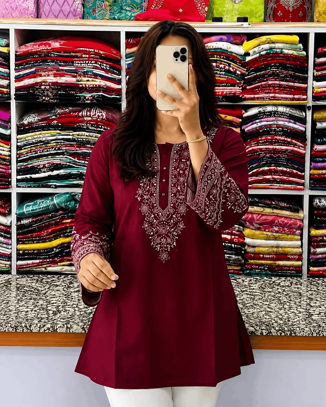 One Piece Embroidery Short Kurti