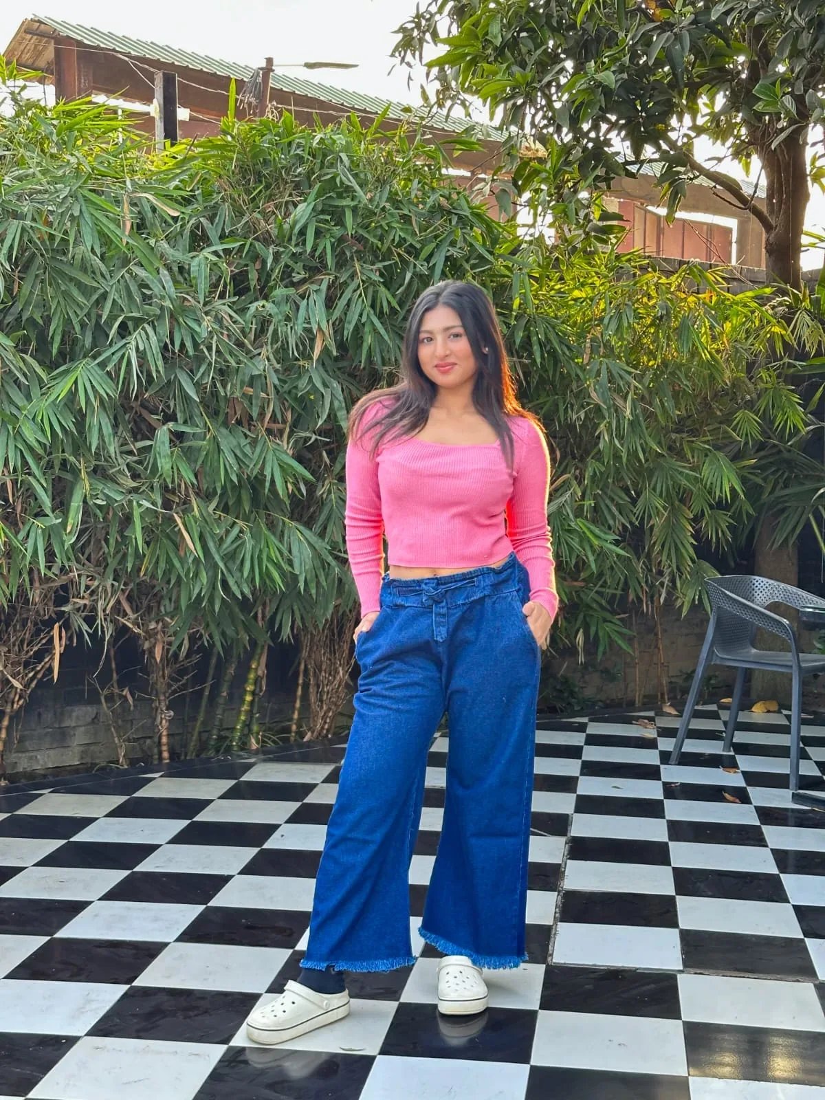 Soft Denim Palazzo Pant