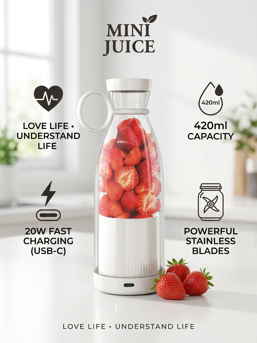 Portable Mini Juicer Blender (420ml)