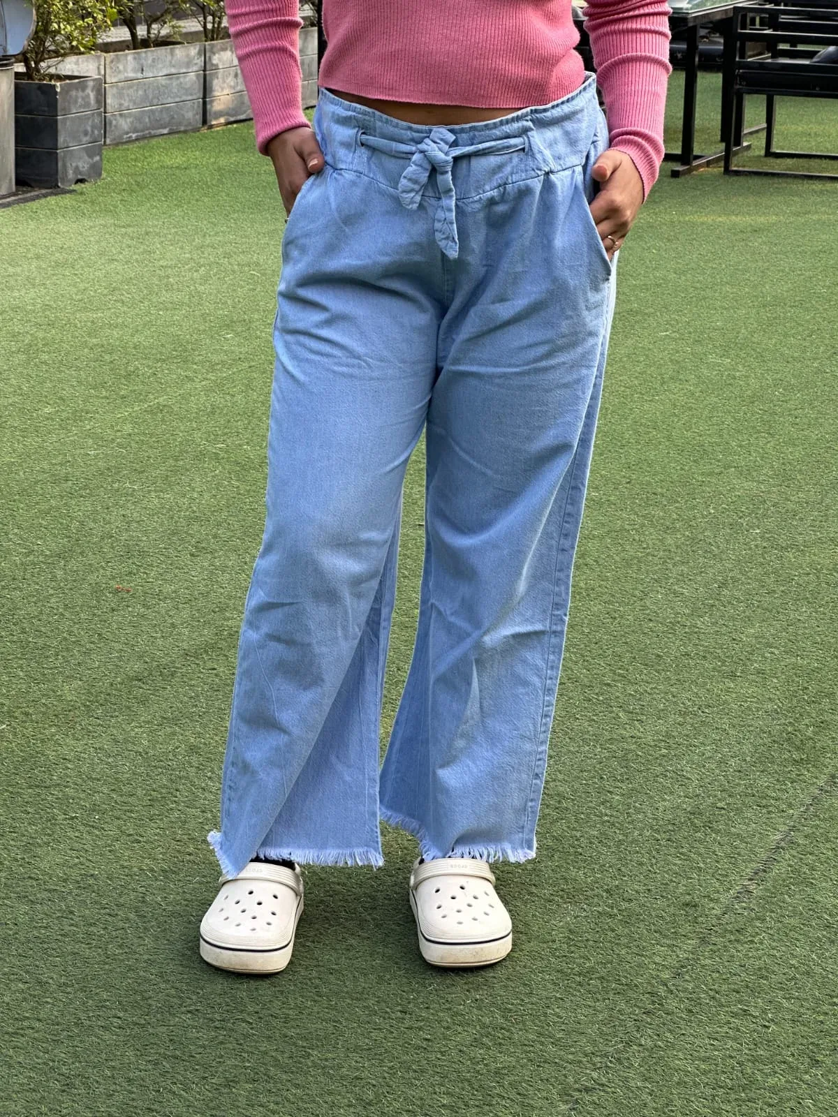Soft Denim Palazzo Pant