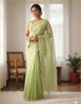 Premium Synthetic Moslin Saree