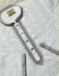 Embroidery Step Dhuti Cotton Panjabi