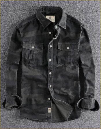 Full sleeves double pocket kemo printed Shirt