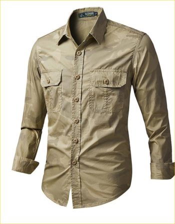 Full sleeves double pocket kemo printed Shirt